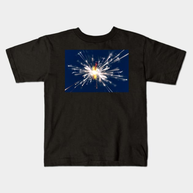 Sparkler in the dark III Kids T-Shirt by heidiannemorris